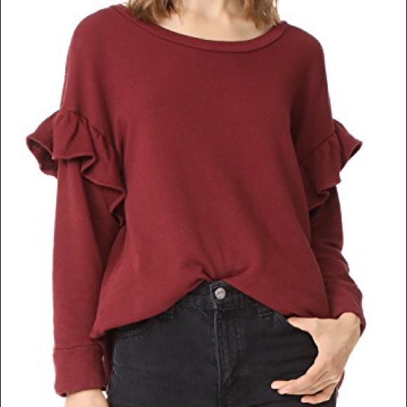 Maroon Ruffle Sweater - Picture 2 of 3